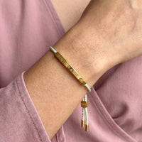 Thumbnail for String bracelet — close-up of the details, gold | SKU: lanature-g