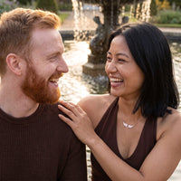 Thumbnail for Woman wearing the rose gold necklace with her partner | SKU: 42002-rose-gold