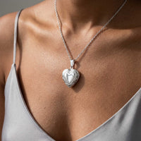 Thumbnail for Scroll Heart Photo Locket Necklace
