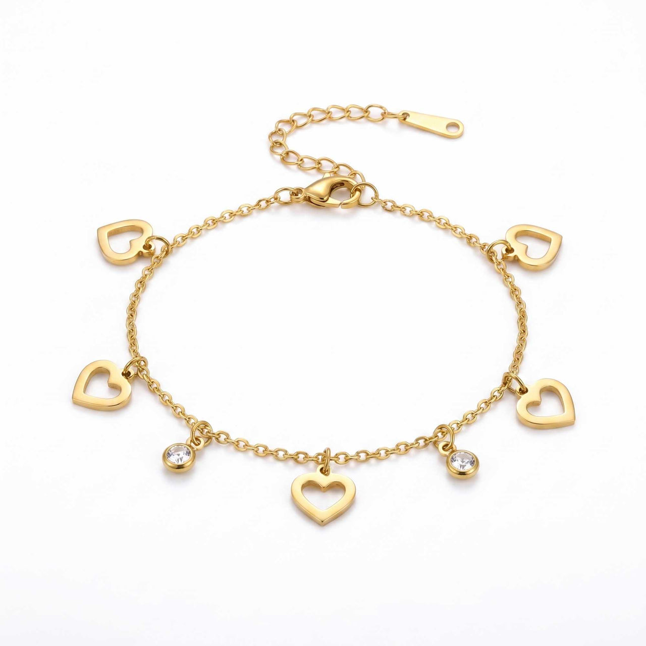 Heart & Crystal Anklet