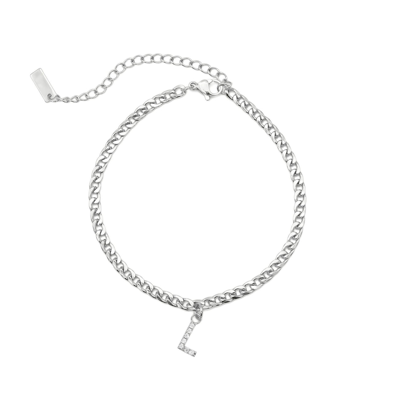 Bracelet Cheville Initiale en Argent