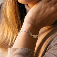 Thumbnail for The silver bracelet worn, close-up | SKU: 42006-silver