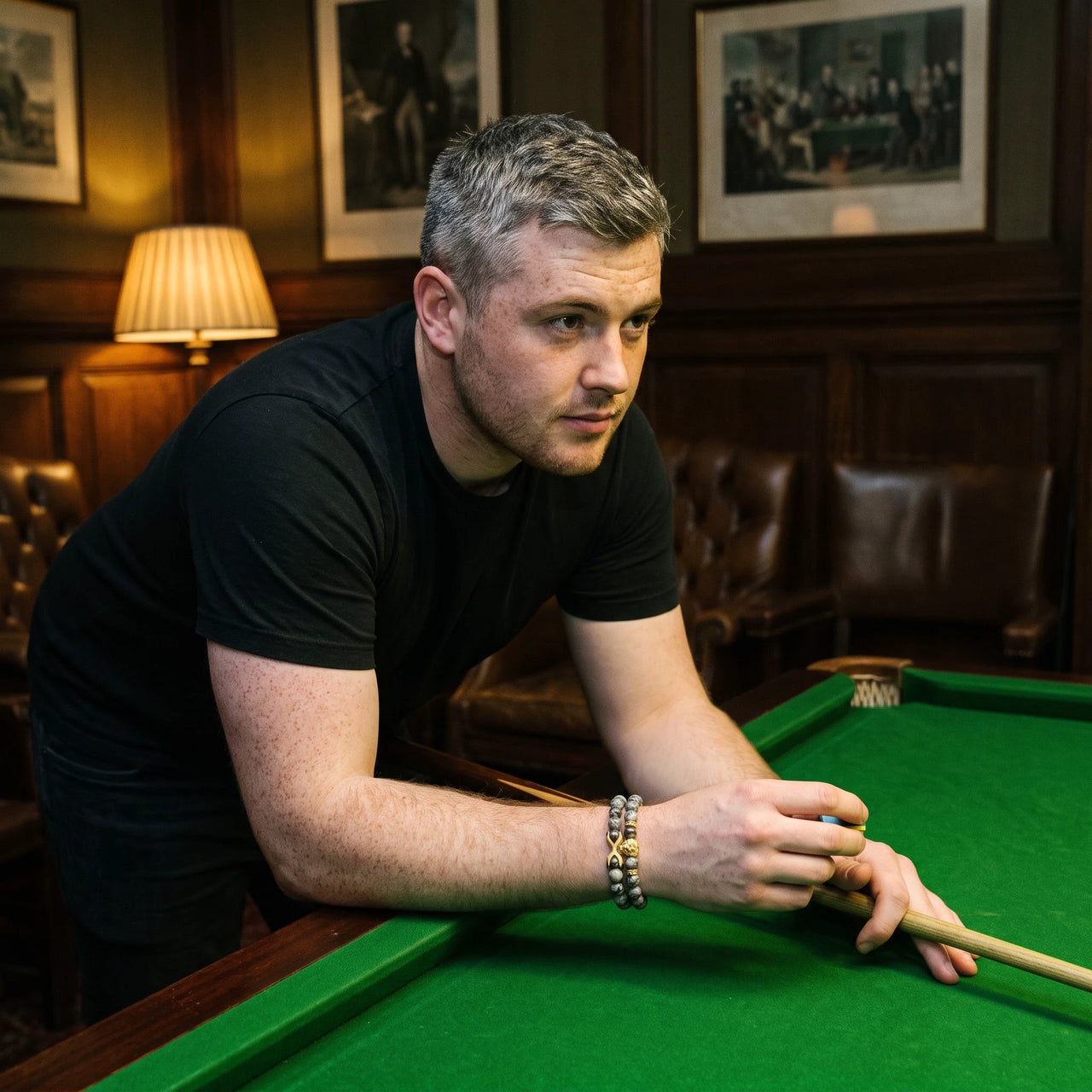 Gold Lion & Grey Stones Set – worn while playing billiards | Brother & Sisters | SKU: 21039839SET-gold-XS-14-15, 21039839SET-gold-S-16-17, 21039839SET-gold-M-18-19, 21039839SET-gold-L-20-21, 21039839SET-gold-XL-22-23