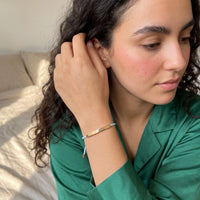 Thumbnail for Engraved bracelet — worn, everyday gesture, gold | SKU: leciel-g