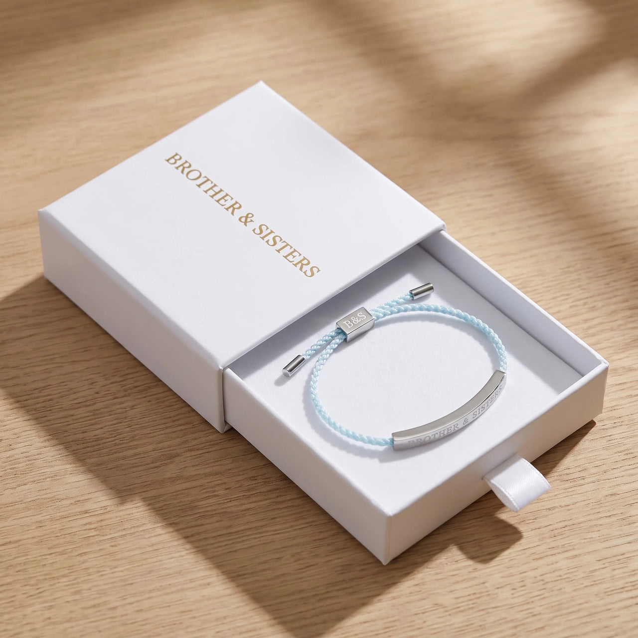 Blue string bracelet — in the gift box, silver | SKU: leciel-wg
