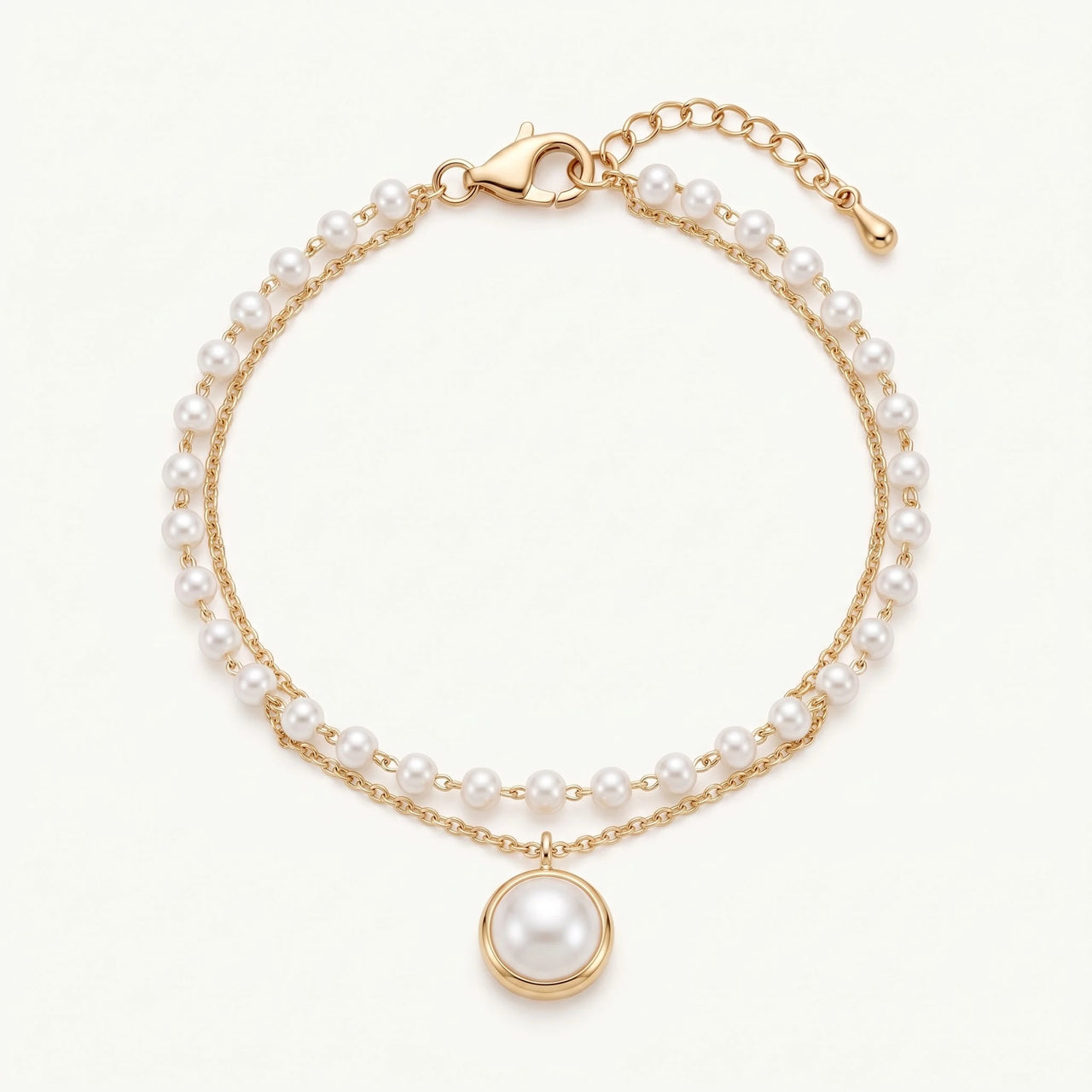 Pearl bracelet — product photo on a white background, gold | SKU: l-epure