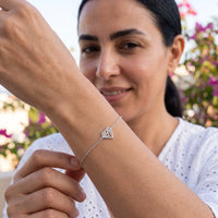 Thumbnail for Geometric bracelet — worn, everyday gesture, silver | SKU: 11662607-white-gold