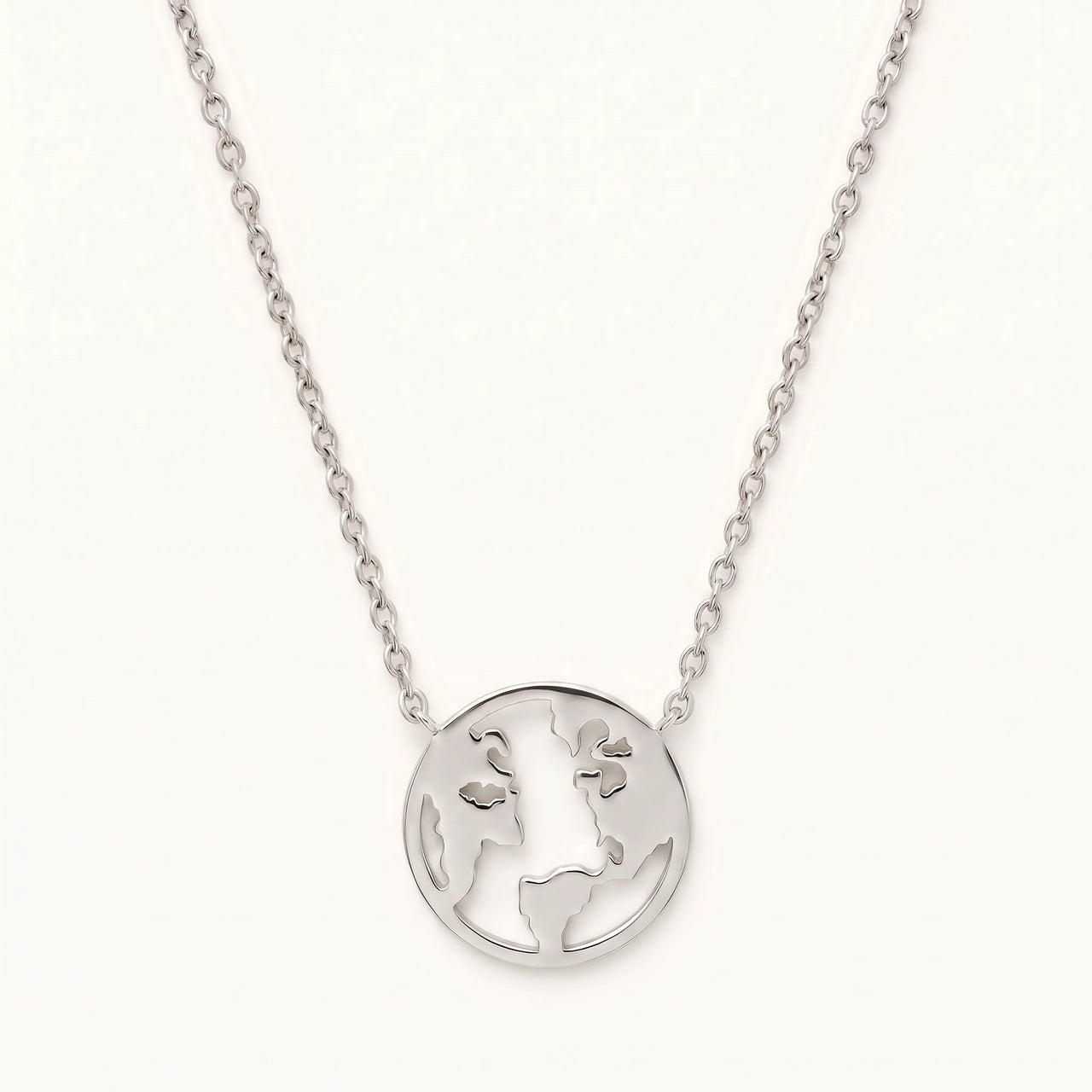 Travel necklace — product photo on a white background, silver | SKU: 22173453-white-gold
