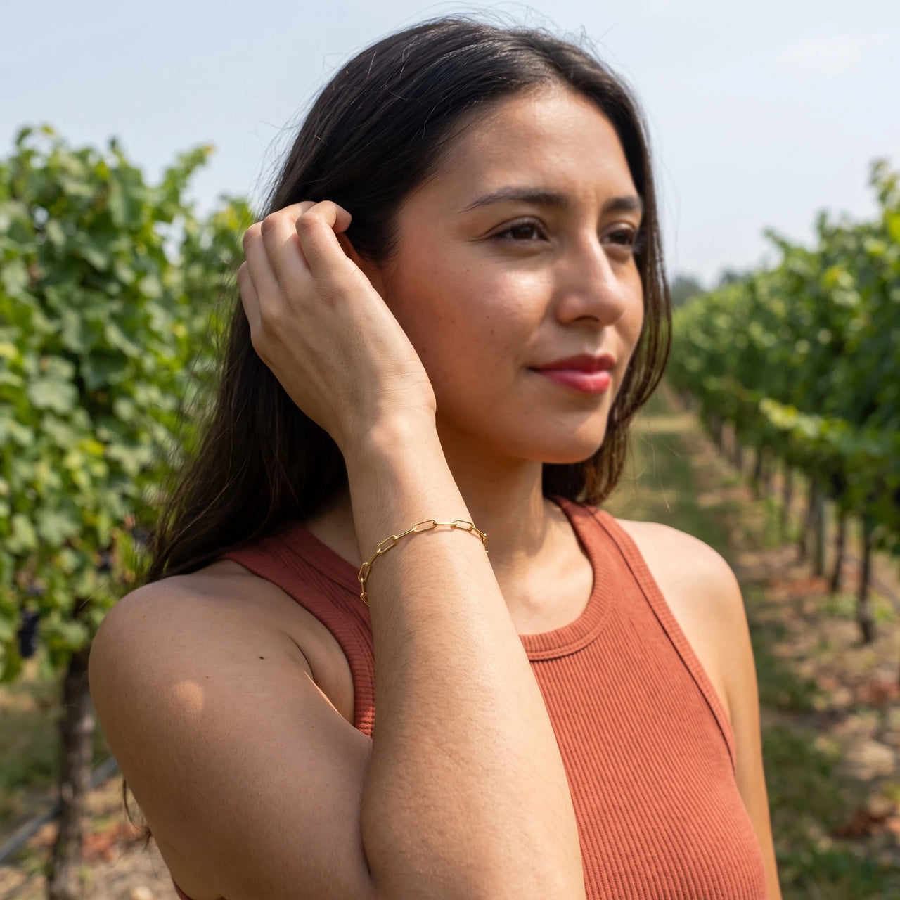 Chain bracelet — worn, everyday gesture, gold | SKU: l-original