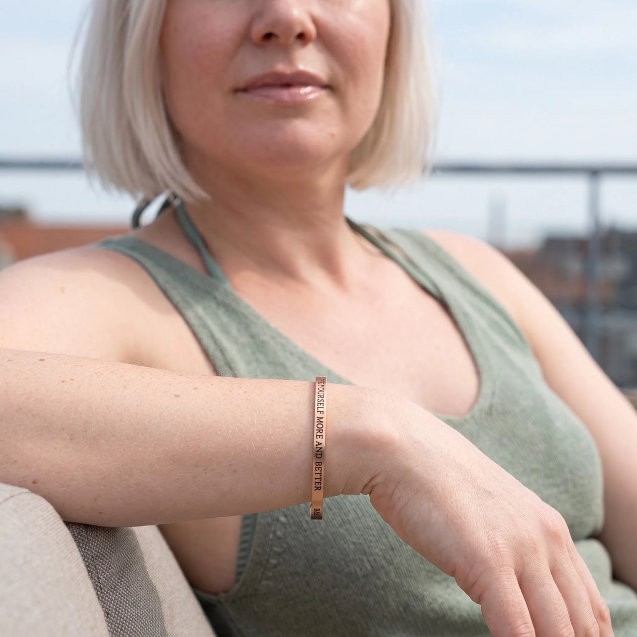 Self love gifts — worn on a relaxed day, rose gold | SKU: lymab-rg