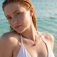 Thumbnail for Interlocking circle necklace — worn in the water, waterproof, rose gold | SKU: 25535378-rose-gold