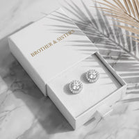 Thumbnail for Round stud earrings — in the gift box, silver | SKU: 19991927