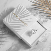 Thumbnail for Cushion cut engagement ring — in the gift box, silver | SKU: 497131-4.5-silver