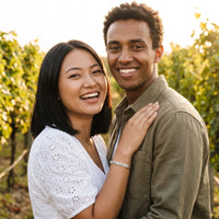 Thumbnail for Travel bracelet — worn by a couple, silver | SKU: ttfa-wg