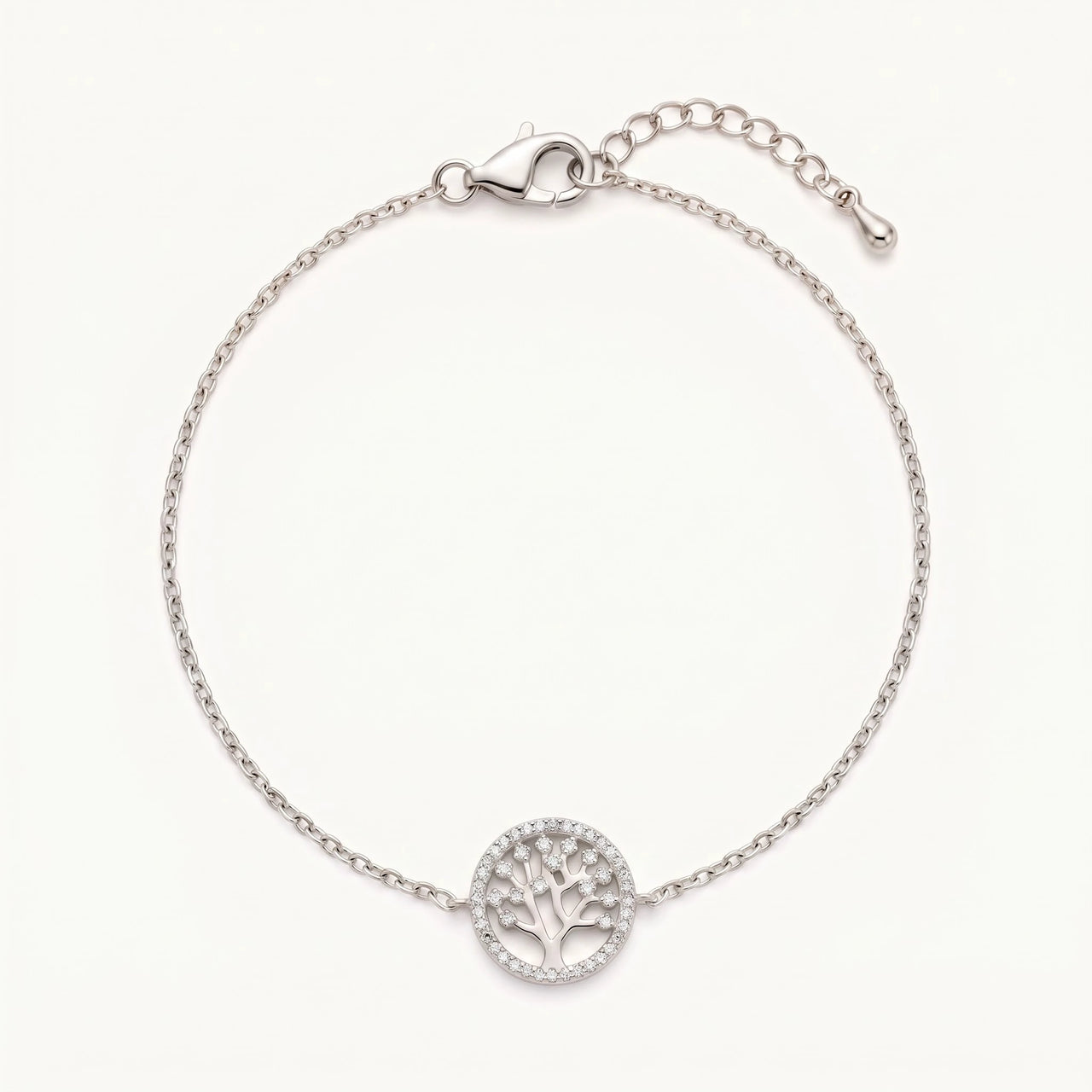 Stainless steel bracelet — product photo on a white background, silver | SKU: 18963309-white-gold